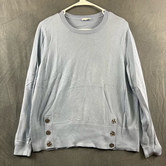 J. Jill Knit Sweater Cardigan Preppy Pullover Blue Women's Medium Soft Teacher - Picture 1 of 8